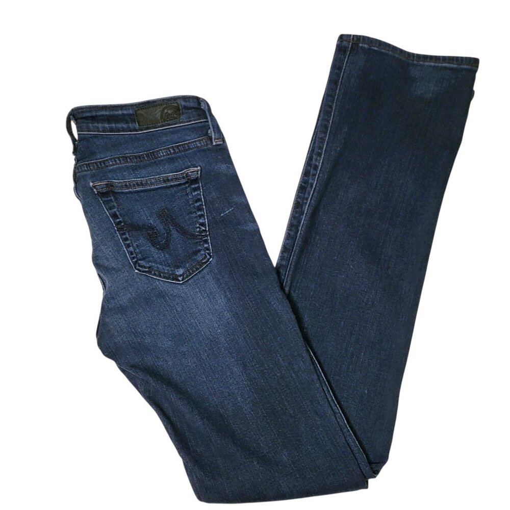 AG Adriana Goldsmied Women's The Ballad Slim Bootcut Blue Denim Jeans Size 28R